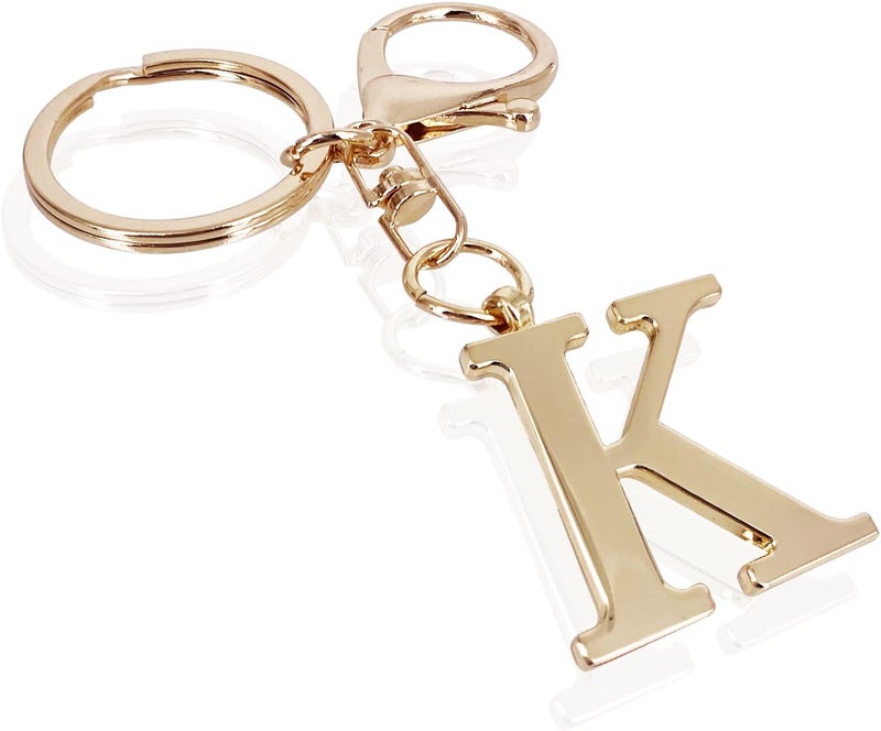 LAXPICOL Gold Letter A-Z Keychain for Women Bag Charms Purse Charms For Handbags Metal Alphabet Initial Letter Keychain - Image 1